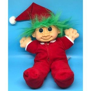 Vintage Russ Christmas PJs 12 inch Troll Doll